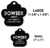 Black Paw Print Shape Pet Identification Tags for All Size Dogs and Cats | FREE SHIPPING!