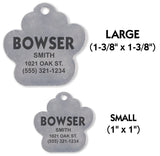 Stainless Paw Print Shape Pet Identification Tags for All Size Dogs and Cats | FREE SHIPPING!
