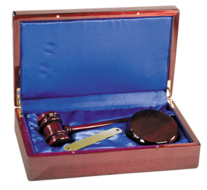 LA Trophies -  Piano Finish Rosewood Presentation Gavel Gift Set