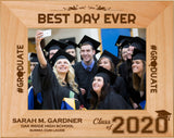 Graduation Celebration Red Alder Laser Engraved 5" x 7" Photo Picture Frames | Best day ever  Class of 2020 Senior Picture Frame