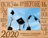 Graduation Celebration Red Alder Laser Engraved 5" x 7" Photo Picture Frames | Our future is before us but our memories are forever with us Class of 2020 Senior Picture Frame