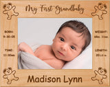 Teddybears - Celebrating My First Grand Baby Red Alder Laser Engraved 5" x 7" Photo Picture Frame