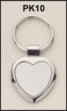 Airflyte Polished Silver keyring with matte silver engravable aluminum insert Heart Shape