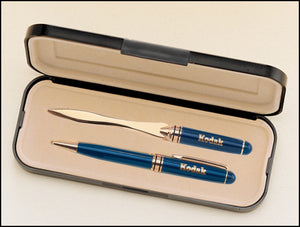 Airflyte Blue Euro Style Pen and Letter Opener set