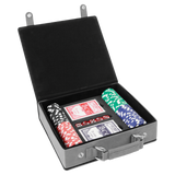 Customizable Leatherette Poker Set with Cards, Dice, and Chips | 4 COLORS
