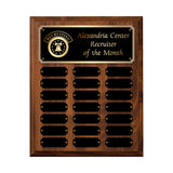 LA Trophies - 10.5x13 Perpetual Plaque with 21 Plates - Black with Gold Engraving 