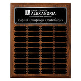 LA Trophies - 12x15 Perpetual Plaque with 36 Plates - Black with Silver Engraving 