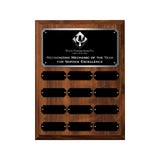 LA Trophies - 9x12 Perpetual Plaque with 12 Plates - Black with Silver Engraving 
