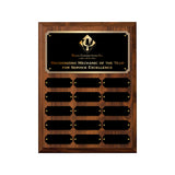 LA Trophies - 9x12 Perpetual Plaque with 15 Plates - Black with Gold Engraving 