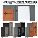 Customizable Leatherette and Canvas Portfolio with Paper Pad | 3 COLORS | 2 SIZES