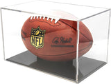 BallQube Clear Display Cases with Grandstand Football Holder