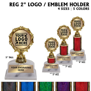 2" Emblem Holder Award Trophies | 4 SIZES | 5 COLORS