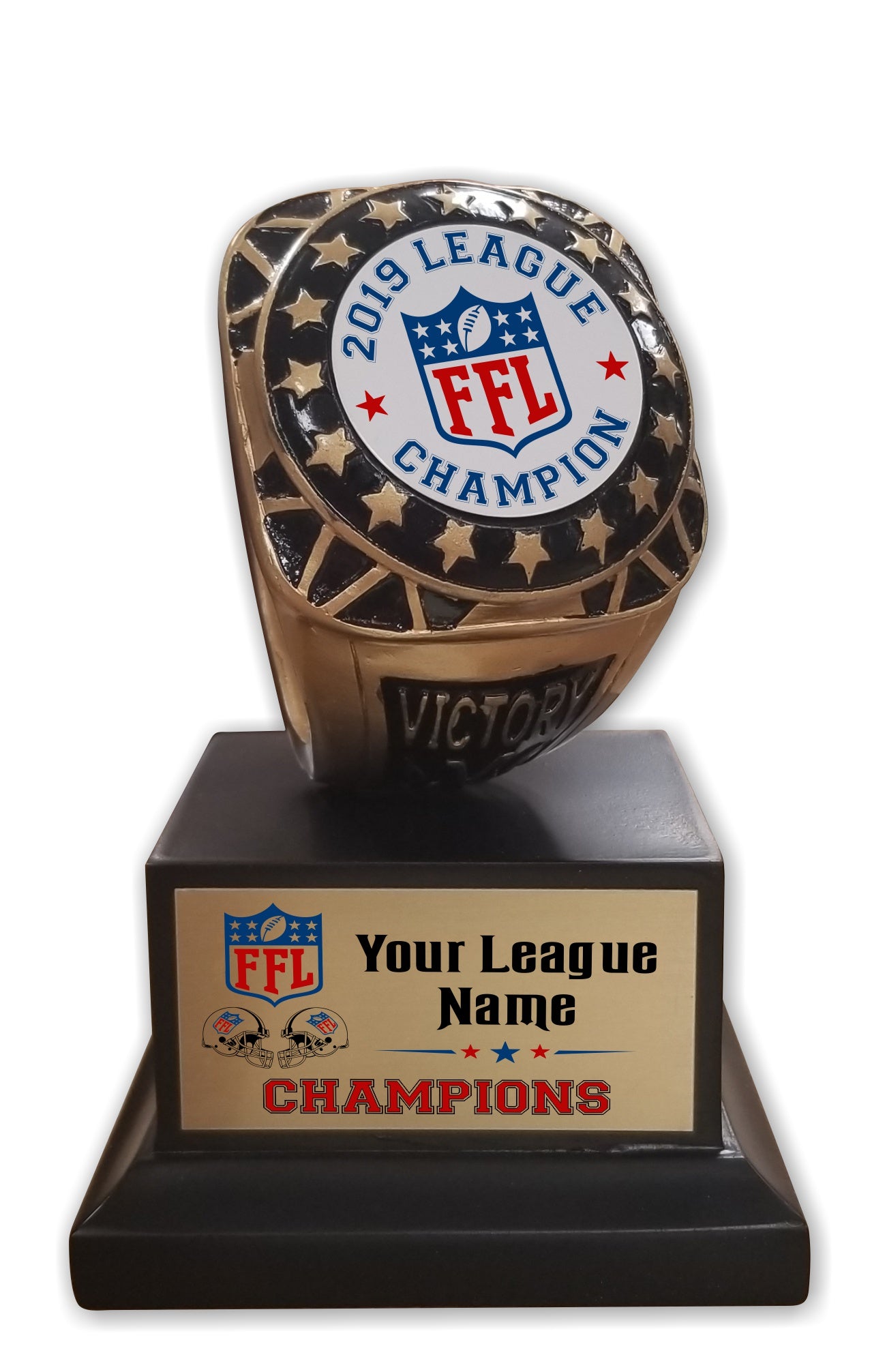 NEW 2023 Fantasy Football League FFL World Champ Championship Ring