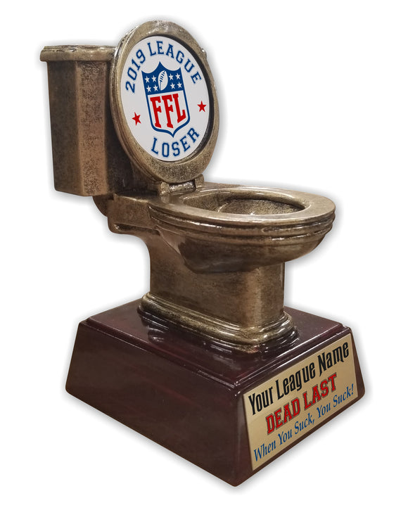 Fantasy Football League Toilet Bowl Resin Trophy