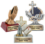LA Trophies - Religious Christian Resin Awards with Praying Hands | 3 STYLES