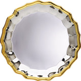 Engravable Bright Gold-Rim Silver Plated Wave Award Tray | 3 SIZES