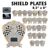 Shield Series Silver and Gold Sport Activity Resin Plates | 24 STYLES