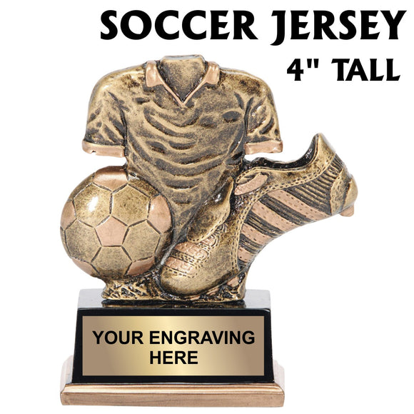 Soccer Jersey Resin 4 inch Award Trophy