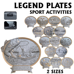 LA Trophies - Legend Series Silver and Gold Oval Sport Resin Plates  | 2 SIZES