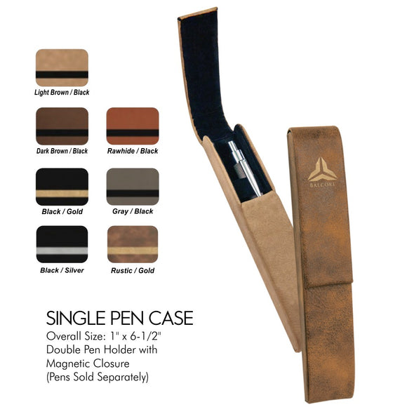 Customizable Leatherette Single Pen Holder Case | 7 COLORS