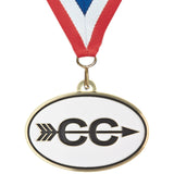 2-1/2" Oval Running Cross Country Running Medals on 7/8" Neck Ribbons 