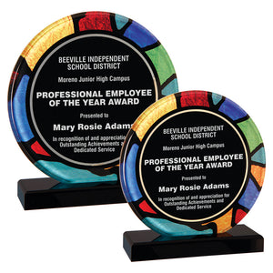 Premier - Stained Glass Inspired Round Acrylic Award | 2 SIZES