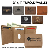 Customizable Leatherette Trifold Tri-Fold 7 Slot Wallet | 7 COLORS
