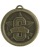 2" VM Series Spanish Award Medals on 7/8" Neck Ribbons