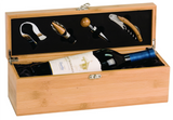 single wine presentation box with wine tools included personalize engrave engraved engraving red lining corporate gift boss employer business elegant gift idea present classy