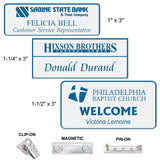 Laser Engraved Plastic Name Badges | 3 SIZES | 11 COLORS
