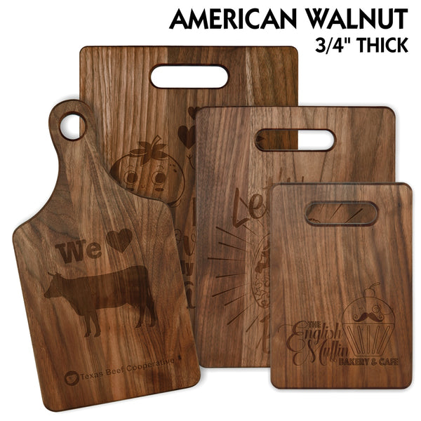 Walnut Custom Small Handle Cutting Board*10 Designs!* - Empire Engraving