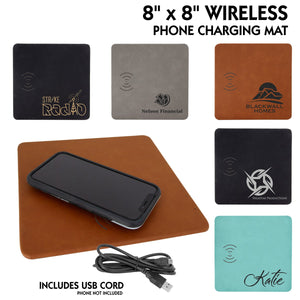 Wireless 8" x 8" Cellphone Charging Mats with USB cable | 5 COLORS