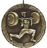 2" XR Series weightlifting weights powerlifterAward Medals on 7/8" Neck Ribbons