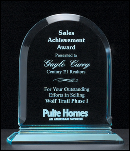 Airflyte Arch Series Polished acrylic award on acrylic base | 3 SIZES