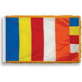 NYLON - Indoor/Parade Buddhist Flag with Gold Fringe