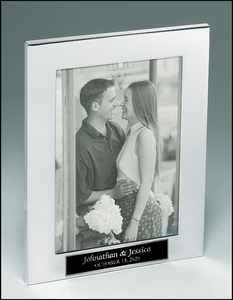 Airflyte Polished silver aluminum picture frame with black velour easel back | 3 SIZES