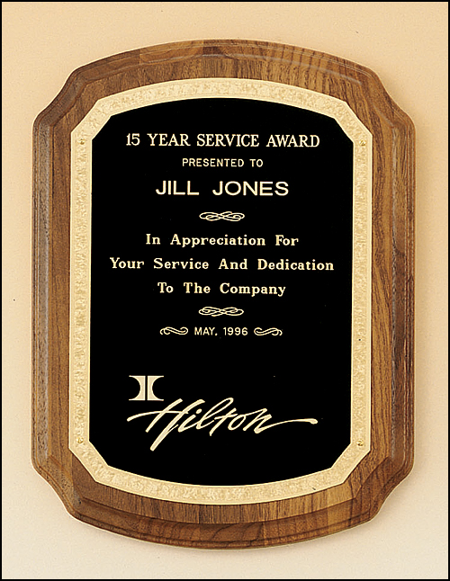 Airflyte Solid American walnut Coventry Series plaque with Black plate | 3 SIZES