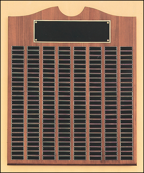 Airflyte Solid American Walnut 12 to 270 Black Brass Plate Perpetual Plaques | 15 SIZES