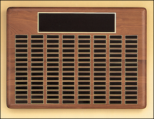 Airflyte Solid American Walnut 12 to 144 Black Brass Plate Perpetual Pinnacle Plaques | 11 SIZES