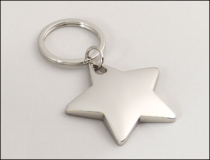 Airflyte Polished silver Star keyring keychain