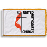 NYLON - Indoor/Parade United Methodist Church Flag with Gold Fringe