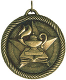 2" VM Series Lamp of Knowledge Award Medals on 7/8" Neck Ribbons