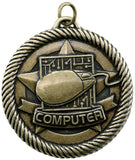 2" VM Series Computer Award Medals on 7/8" Neck Ribbons