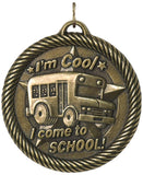 2" VM Series Attendance I come to School Award Medals on 7/8" Neck Ribbons