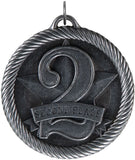 2" VM Series 2nd Place Medals on 7/8" Neck Ribbons