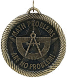 2" VM Series Math Problems are No problem Award Medals on 7/8" Neck Ribbons