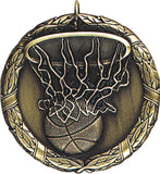 2" XR Series basketball Award Medals on 7/8" Neck Ribbons