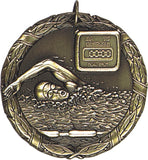 2" XR Series swimming Award Medals on 7/8" Neck Ribbons