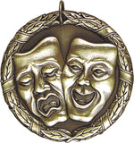 2" XR Series Drame acting thespian Award Medals on 7/8" Neck Ribbons