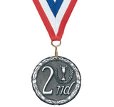 2" XR Series 2nd Place Medals on 7/8" Neck Ribbons 